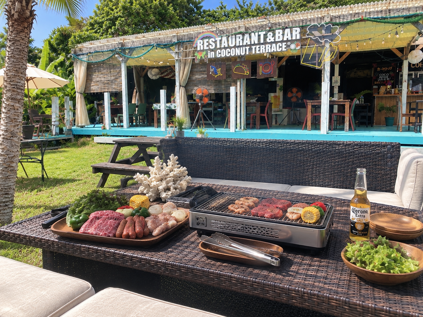 COCO BALの南国らしいBBQスペース